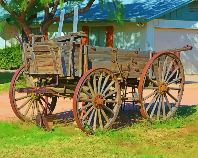 Old Western Wagon paint by number