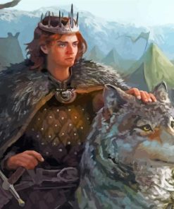 Robb Stark And Wolf Art paint by number