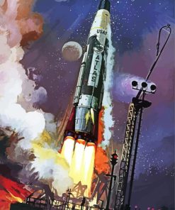 Space Nasa Rocket paint by number
