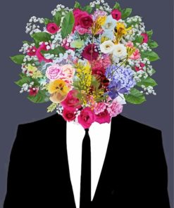 Spring Flowers Man Head paint by number