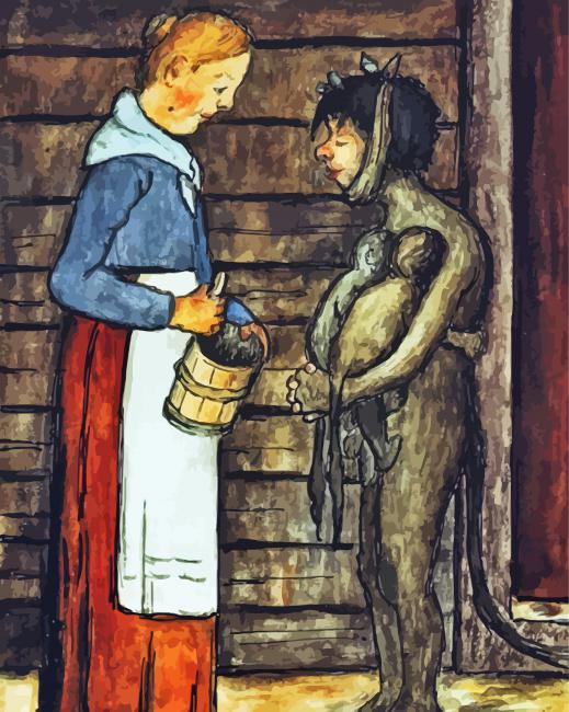The Farmers Wife And The Poor Devil Hugo Simberg paint by number