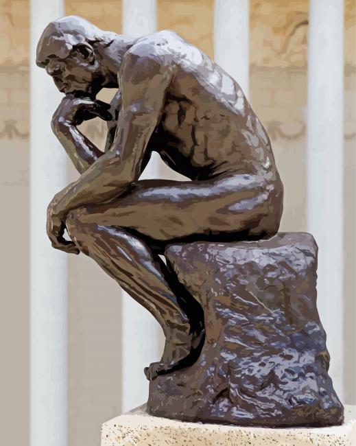 The Thinker Statue paint by number