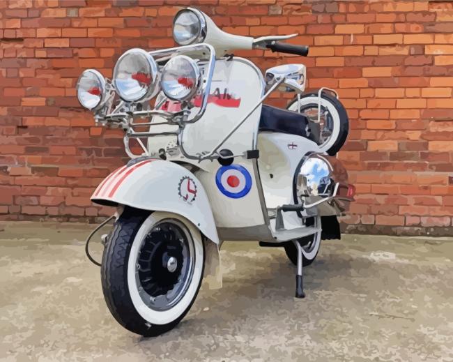 Vintage Mod Scooter paint by number