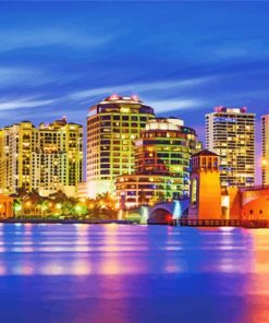 West Palm Beach City At Night paint by number