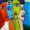 Abstract Five Women Faces paint by number