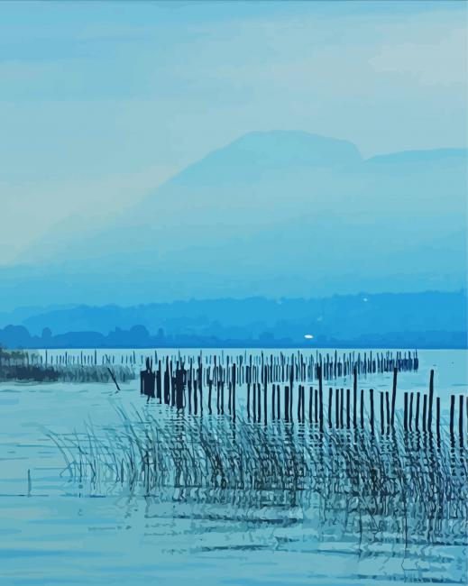 Aesthetic Aix Les Bains Lake Bourget paint by number