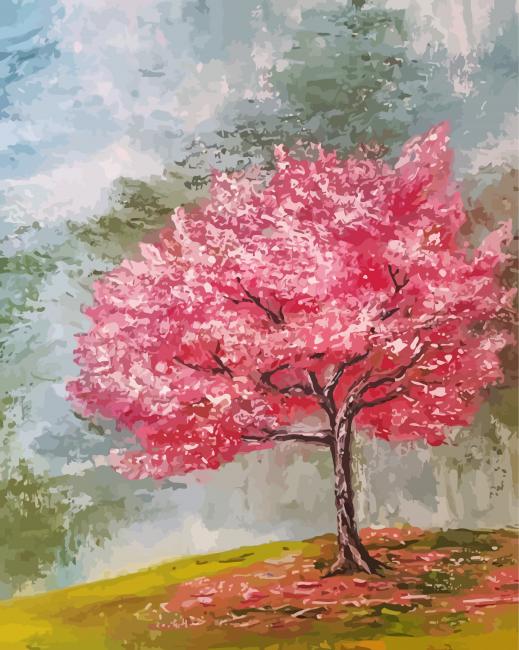 Aesthetic Cherry Tree paint by number