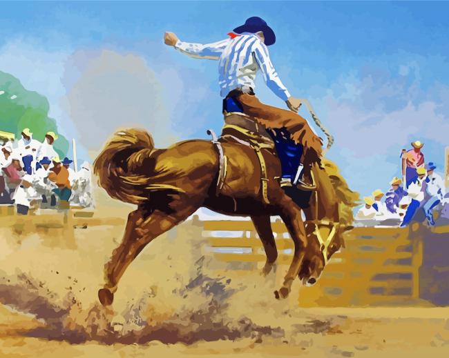 Aesthetic Bucking Bronco Art paint by number