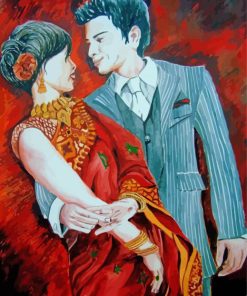 Aesthetic Indian Man And Woman paint by number