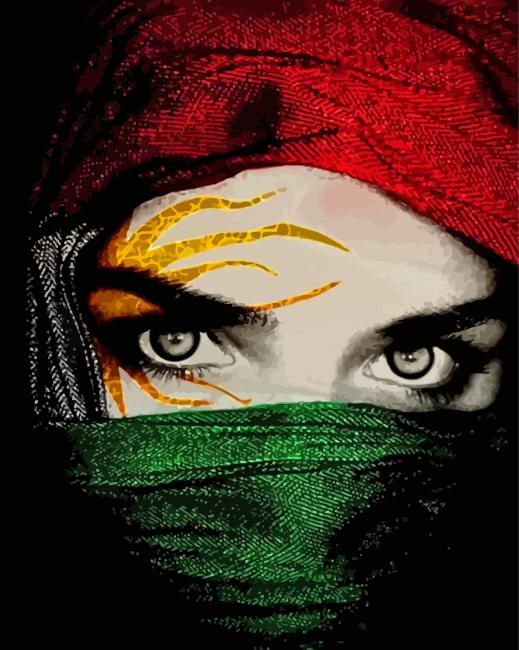 Aesthetic Monochrome Kurdish Eyes paint by number