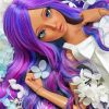 Asian Cute Doll With Purple Hair paint by number