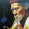 Asian Man With Pipe paint by number