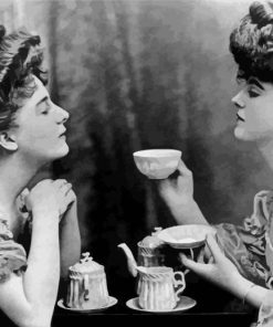 Black And White Ladies Having Tea paint by number