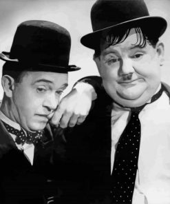Black And White Stan And Ollie paint by number