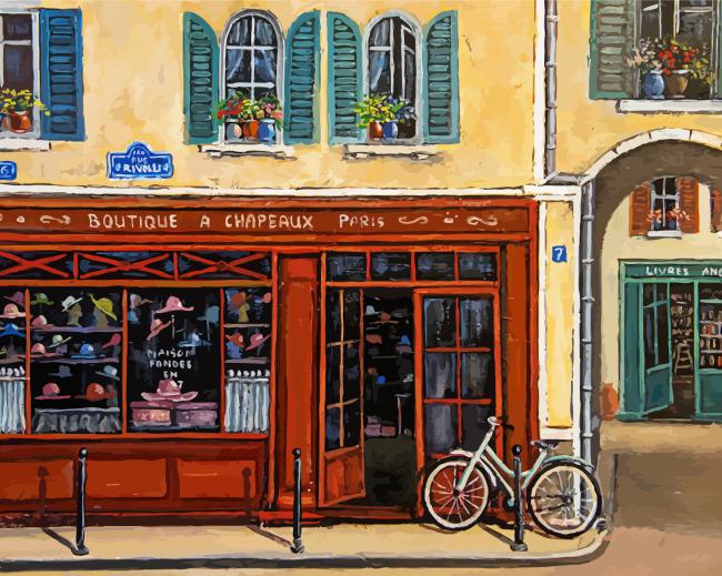 Brown French Shop paint by number