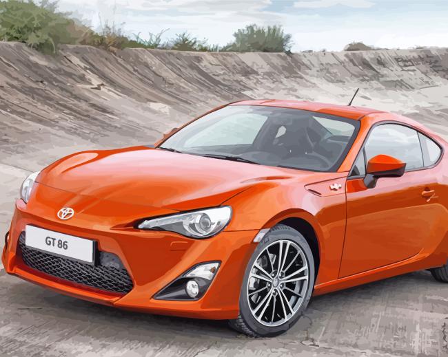 Cool Orange Toyota 86 paint by number