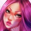 Cute Pink Girl paint by number