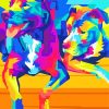Drawing Of A Dog In Wpap Pop Art paint by number