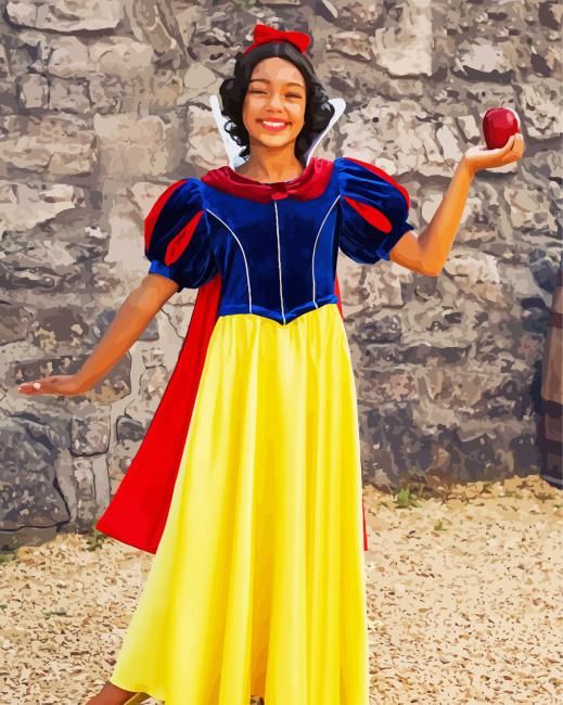 Kids Disney Snow White Costume paint by number