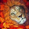Lion In Autumn Leaves paint by number