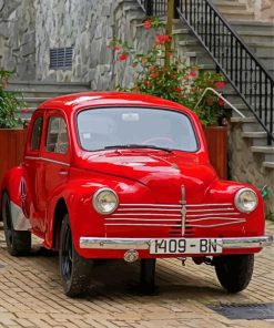 Red Vintage Car Italy paint by number