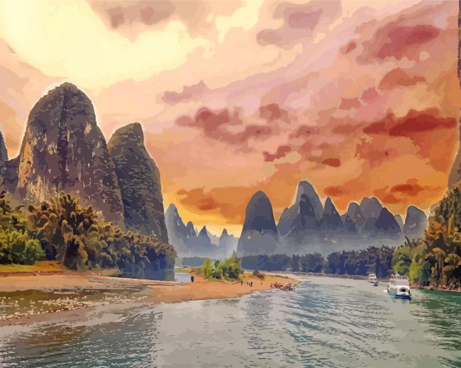 River China Landscape paint by number