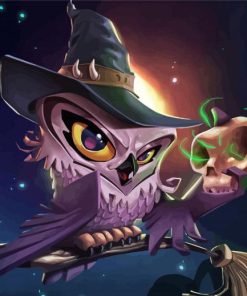 Scary Witch Owl paint by number
