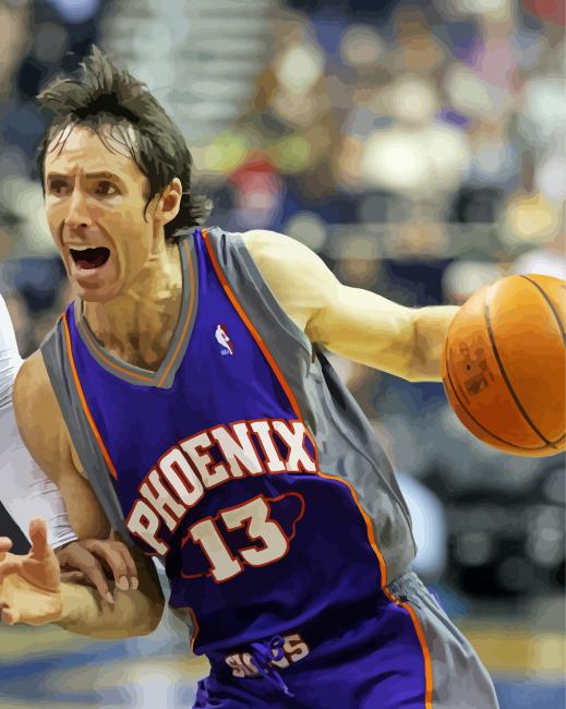 Steve Nash Basketball Player paint by number