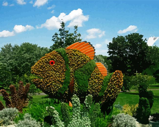 Topiary Fish Plant paint by number