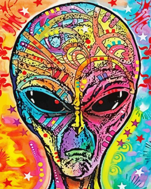 Trippy Alien paint by number