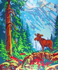 Vintage Moose paint by number
