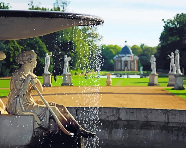 Wrest Park Fountain paint by number