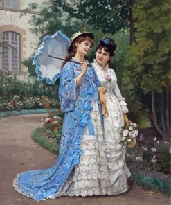 A Garden Stroll By Auguste Toulmouche paint by number