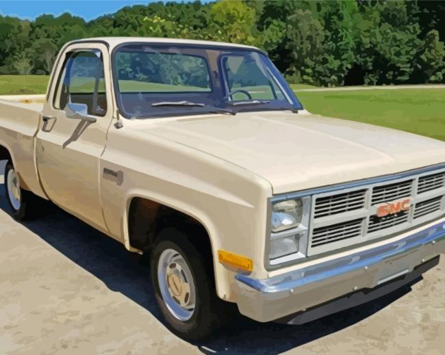 Beige 1984 GMC paint by number