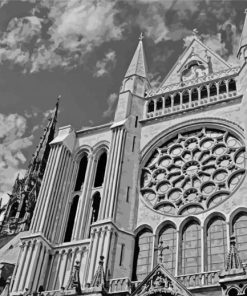 Black And White Chartres Cathedral paint by number