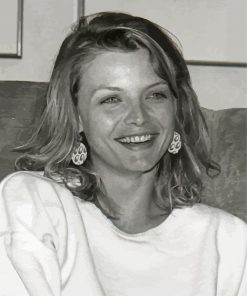 Black And White Young Michelle Pfeiffer paint by number