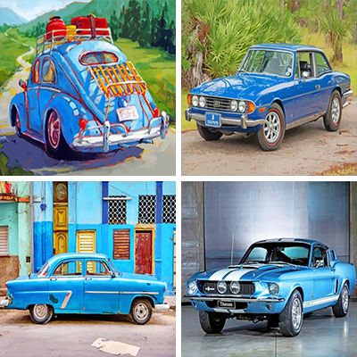 Blue Car Paint By Numbers