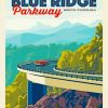 Blue Ridge mountains Poster paint by number