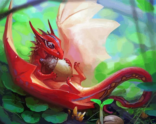 Dragon And Acorn paint by number