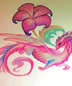 Flower Dragon Art paint by number