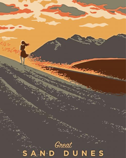 Great Sand Dunes Poster paint by number
