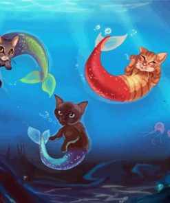 Mermaid Cats paint by number