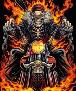 Motorcycle Skull Art paint by number