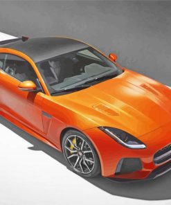 Orange Jaguar F Type Car paint by number
