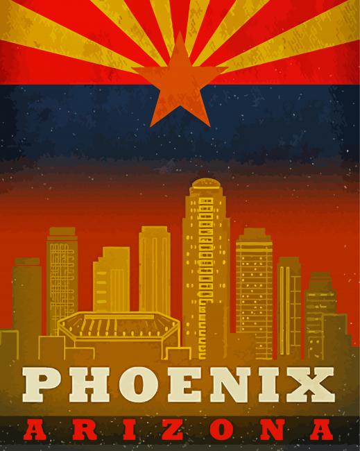 Phoenix Arizona Poster paint by number