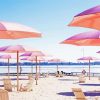 Pink Umbrellas In Toronto Beach paint by number