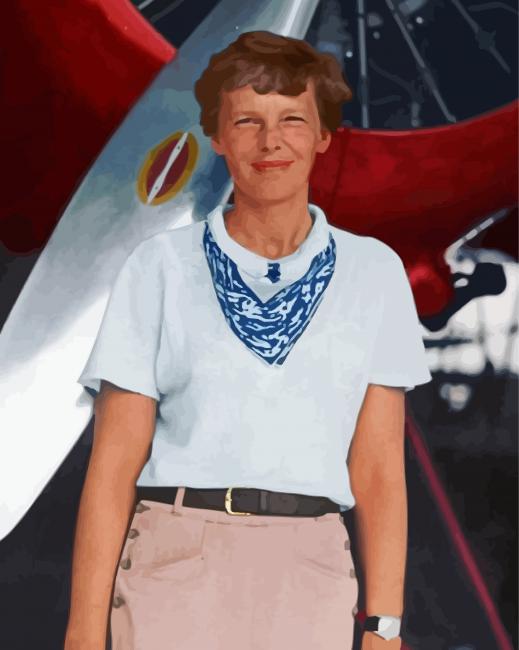 The Aviator Amelia Earhart paint by number
