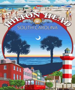 The Hilton Head South Carolina Poster paint by number
