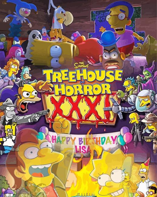 The Simpsons Treehouse Of Horror Movie paint by number
