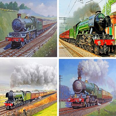 Trains Paint By Numbers